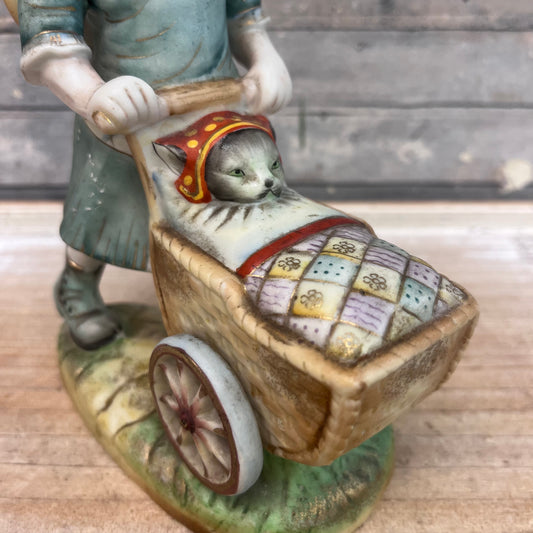 Shafford Girl with Cat in Stroller Figurine