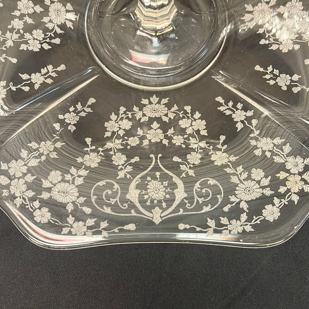 Cambridge Glass co.  ‘Diane’ Sandwich Serving Tray