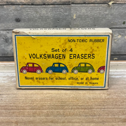 Volkswagen Beetle Erasers in Box, 1970s