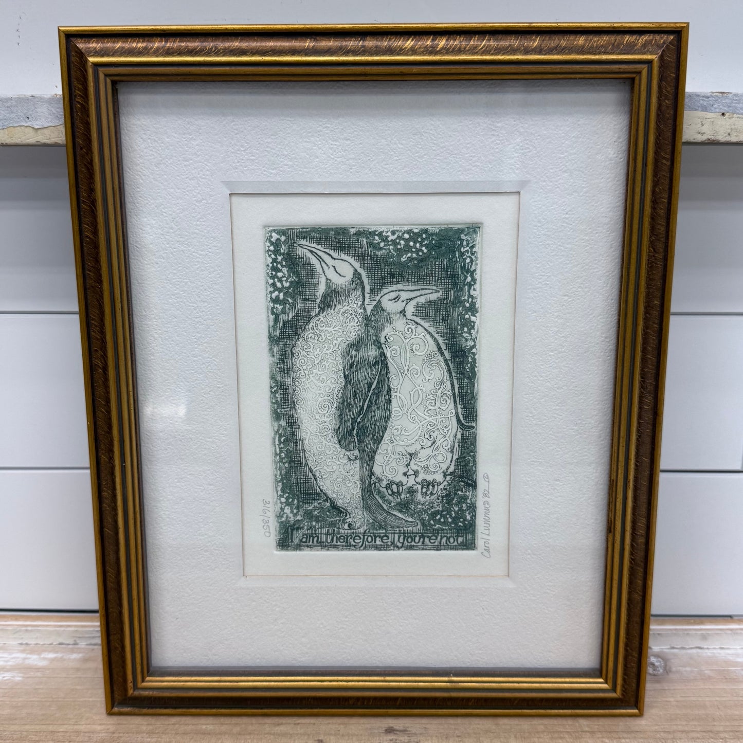 Carol Lummus I Am Therefore You're Not Rare Etching Signed 1982