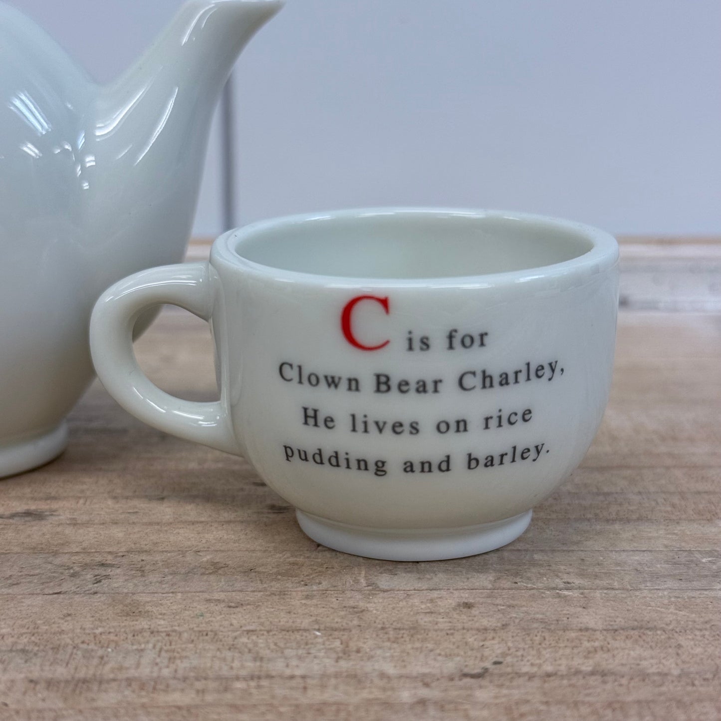 Midwest Cannon Falls Alphabet Bear Child Tea Set Porcelain