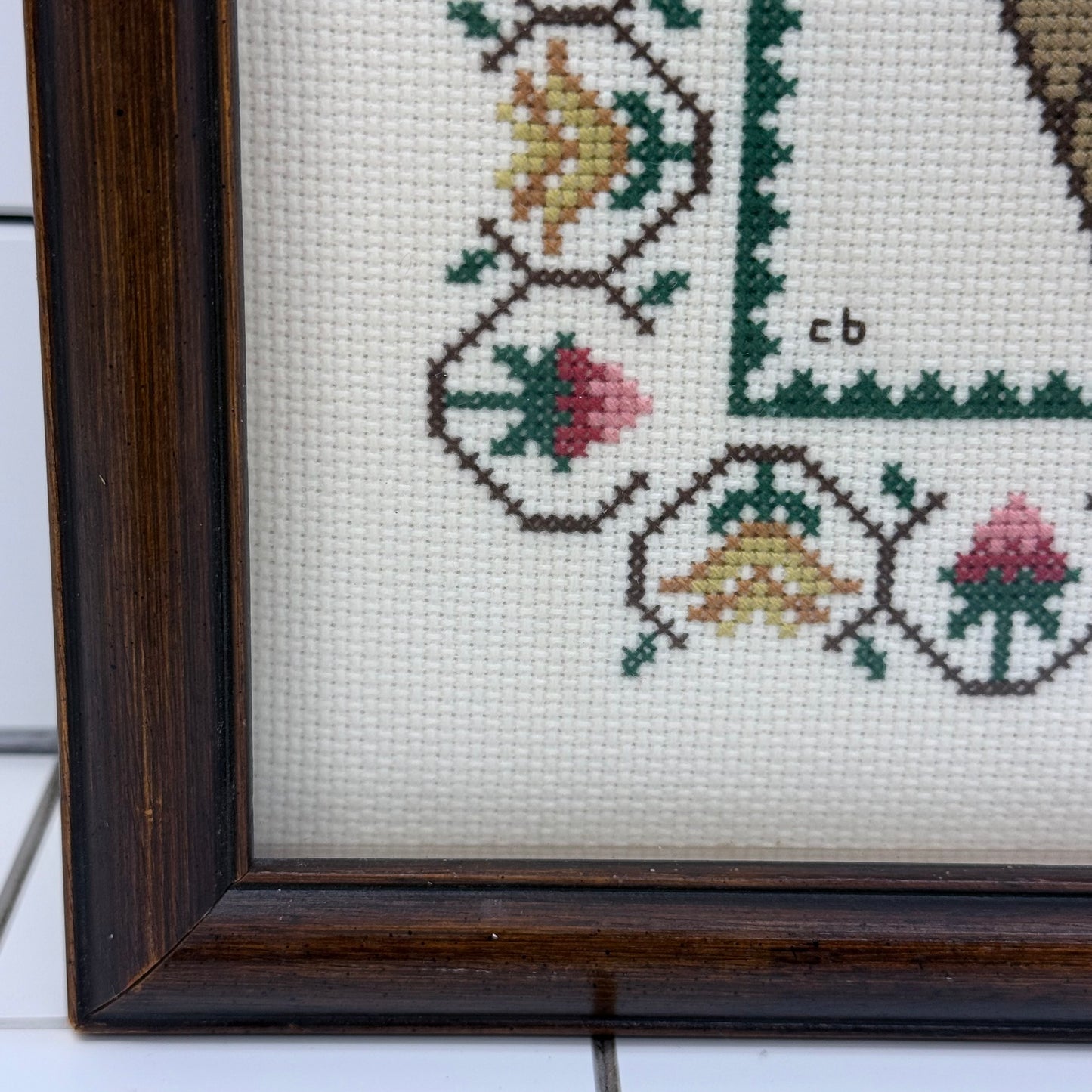 Fruit Basket Alphabet Sampler Cross Stitch Art 1984