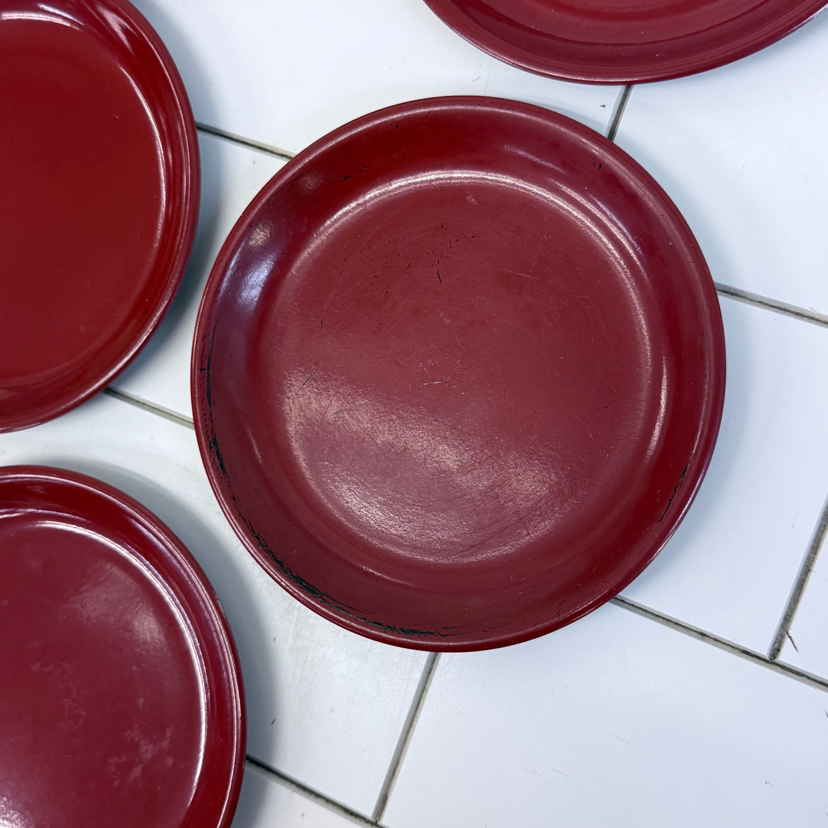 Japanese Lacquer-Style Stacking Serving Set Plates & Trays