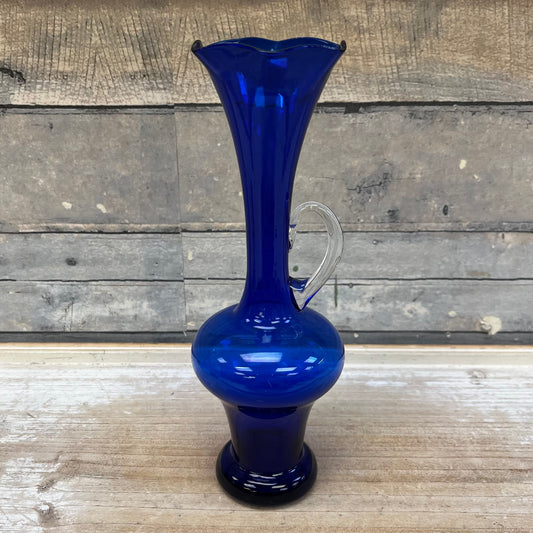 Hand-blown Cobalt Art Glass Vase