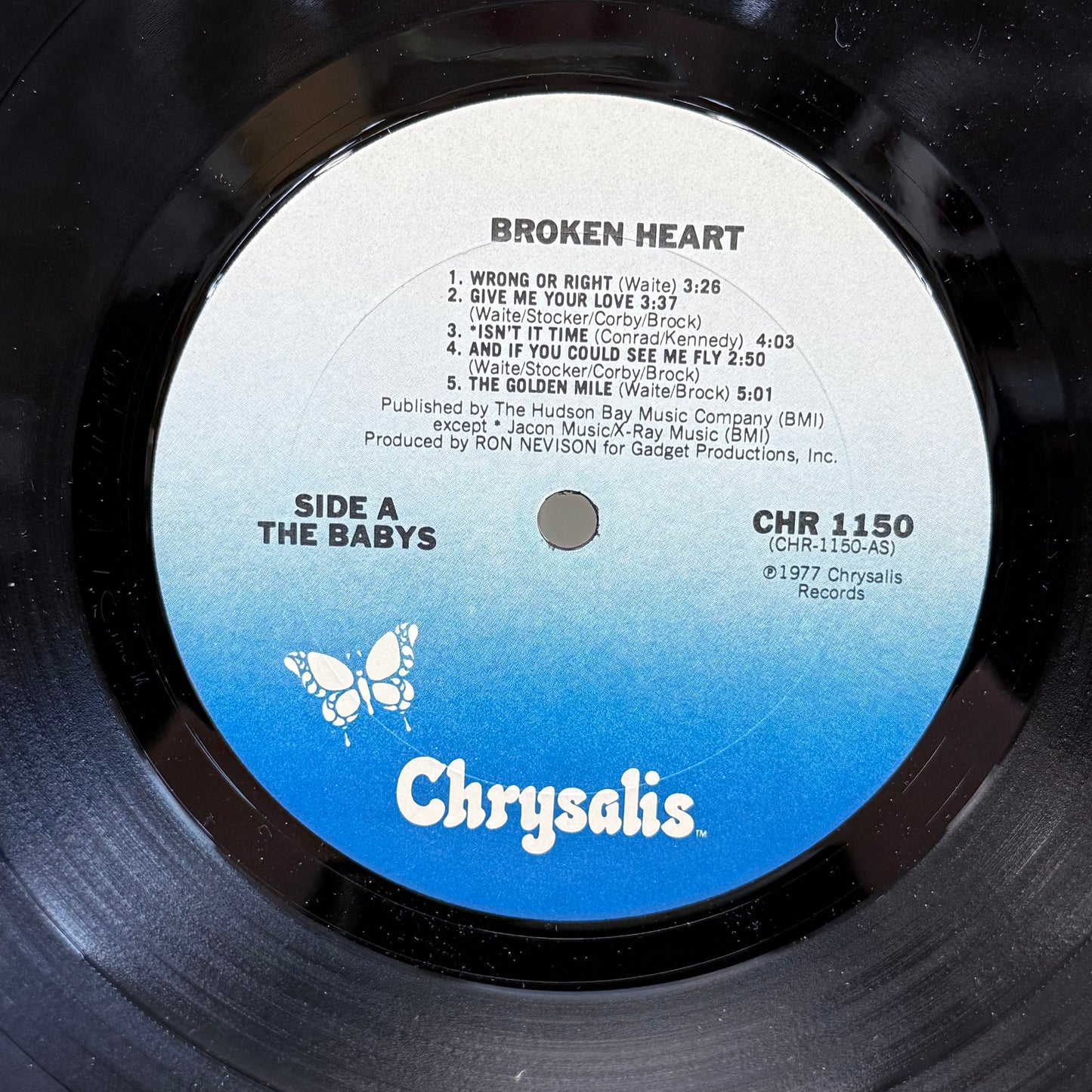 The Babys Broken Heart Vinyl Record LP 1977 #CHR 1150