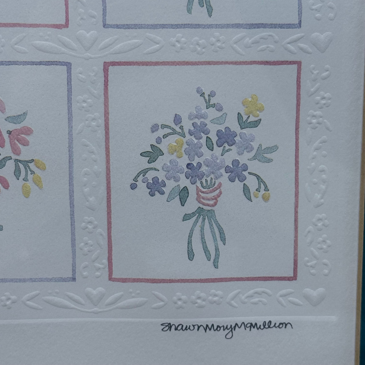 Shawn Mory McMillion Embossed Floral Print 1980s