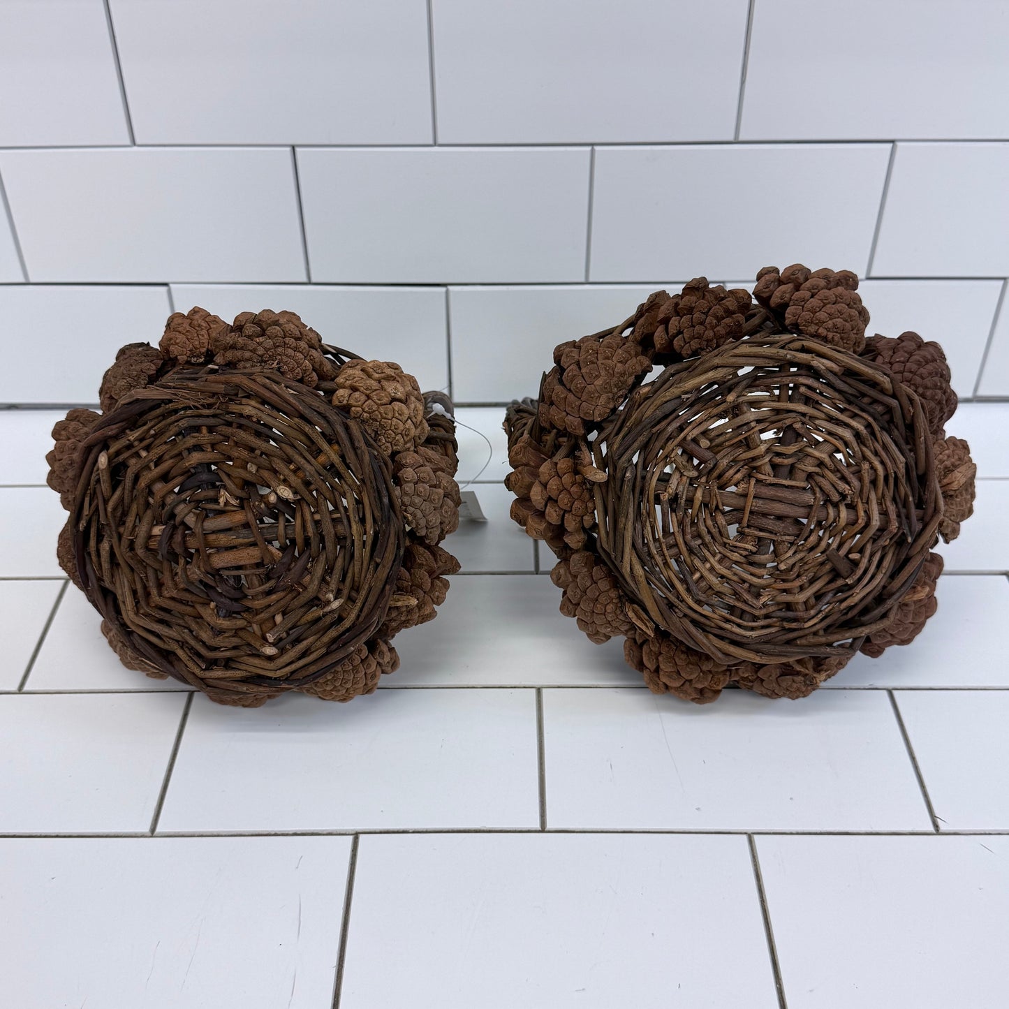 McCann Brothers Rustic Woven Pine Cone Basket