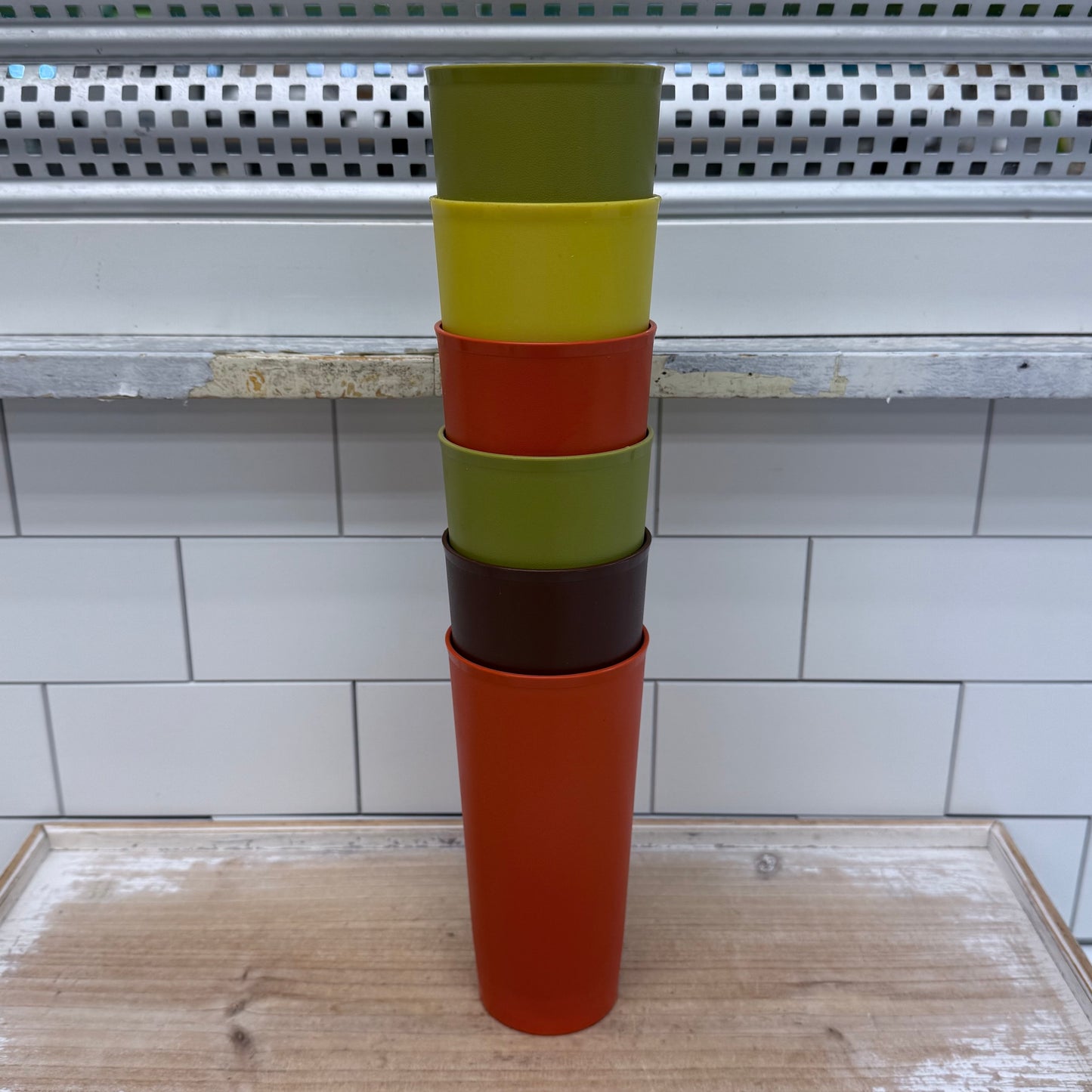 Vintage Tupperware 1970s Plastic Tumblers Set of 10