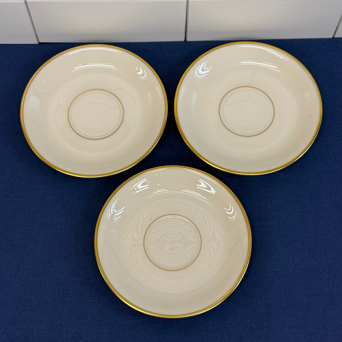 Lenox Mansfield Teacups & Saucers Set of 3 circa 1950