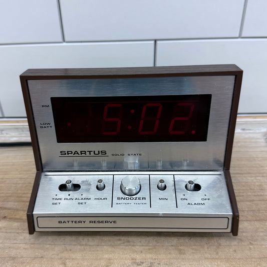 Vintage Spartus Solid State Alarm Clock, 1970s