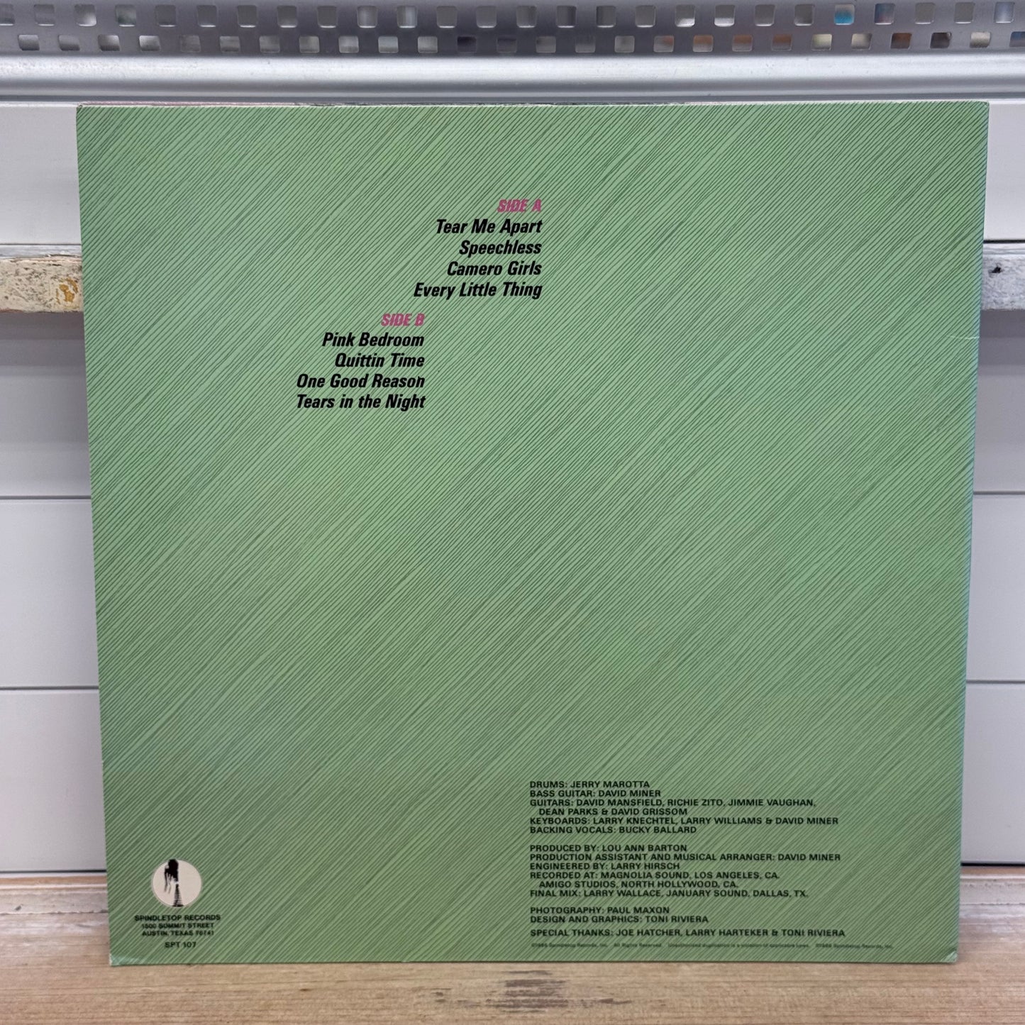 Lou Ann Barton Forbidden Tones Vinyl LP 1986 Spindletop #SPT 107