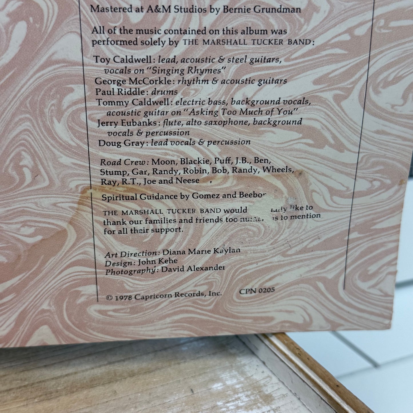 The Marshall Tucker The Marshall Tucker Band Together Forever Vinyl Record LP 1978 #CPN-0205Together Forever Vinyl Record, 1978