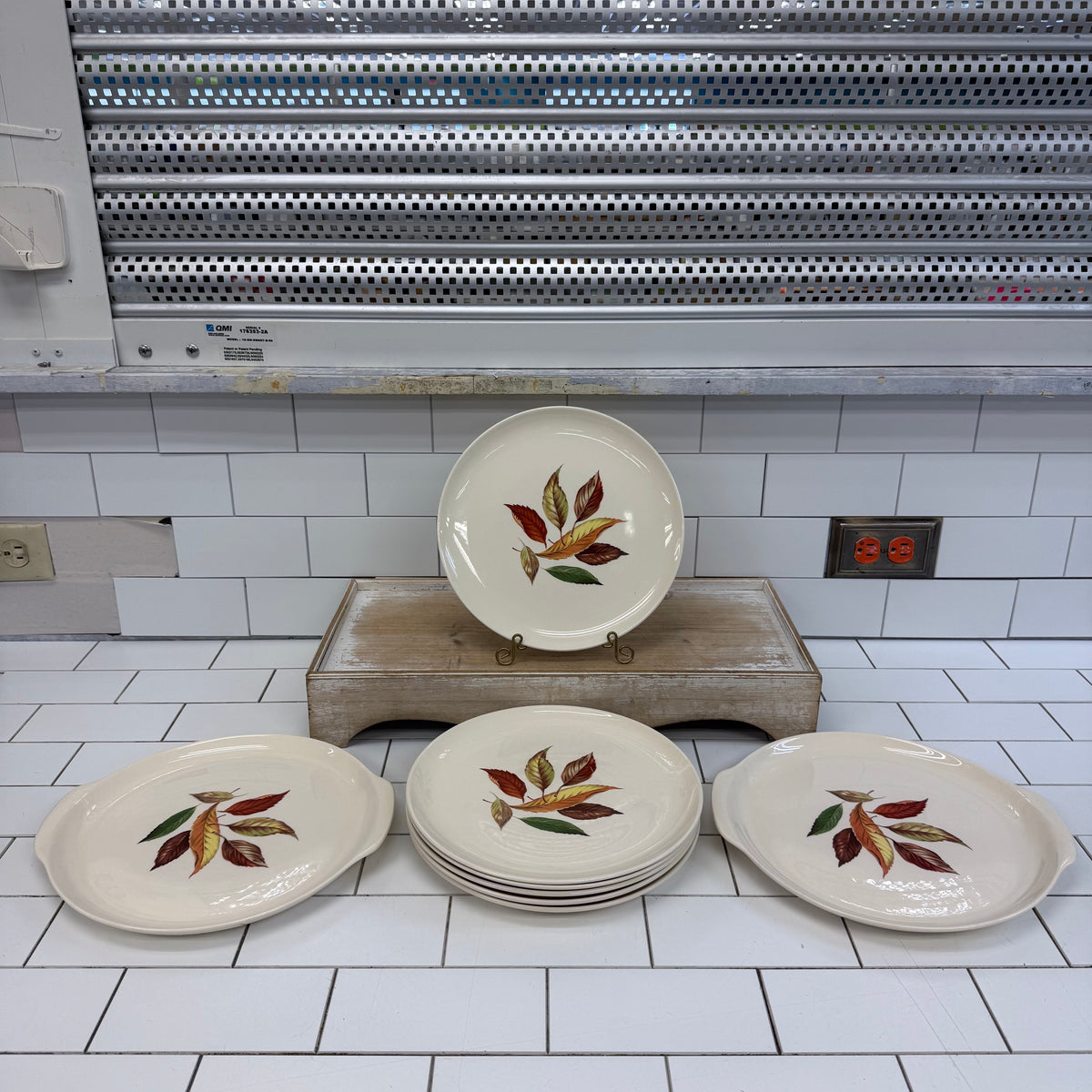 Vintage Autumn Leaf Plate Set of 8
