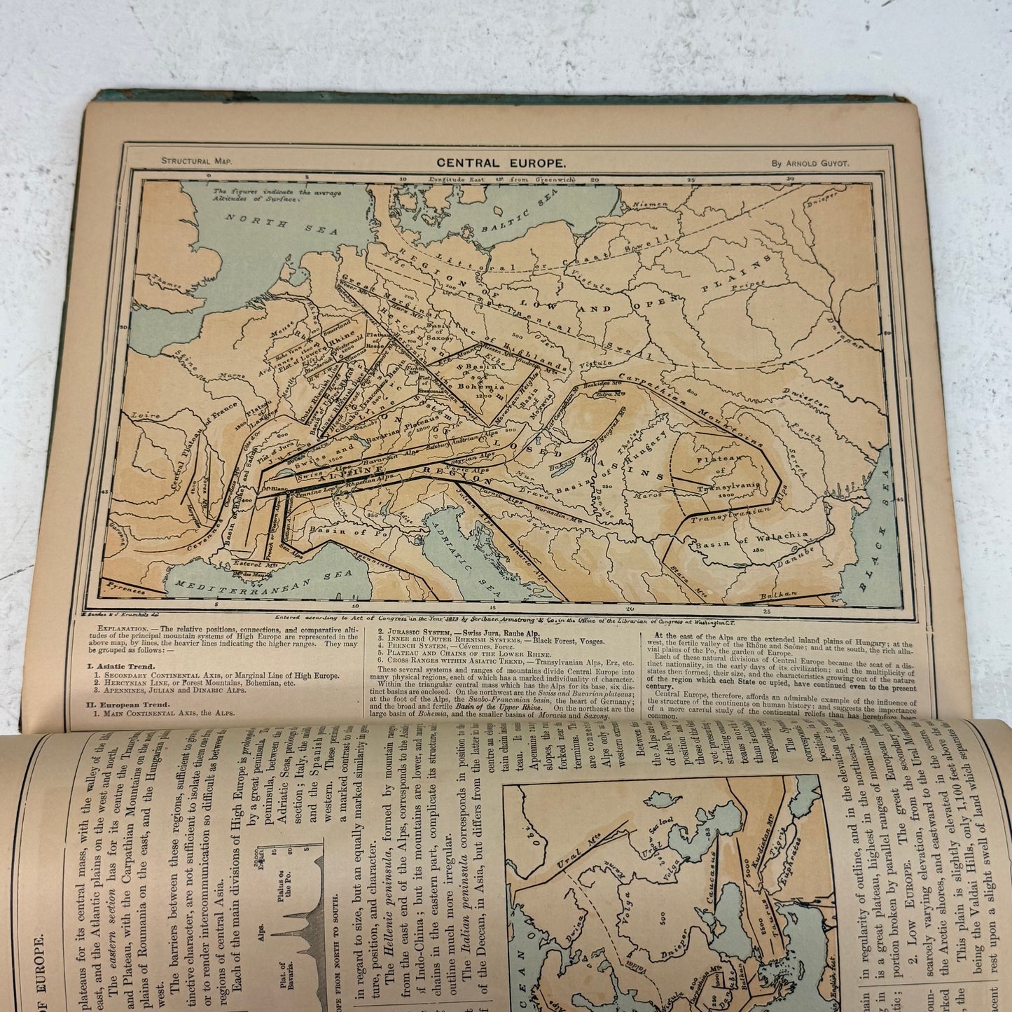 Arnold Guyot Physical Geography Hardback, 1873