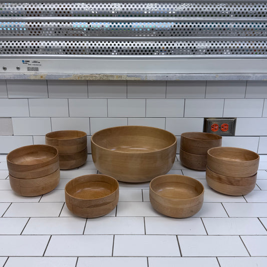 Woodbury’s Shelburne Wooden Salad Bowl Set 11 Piece