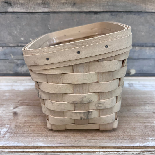 Longaberger Whitewashed Basket, Signed 2001