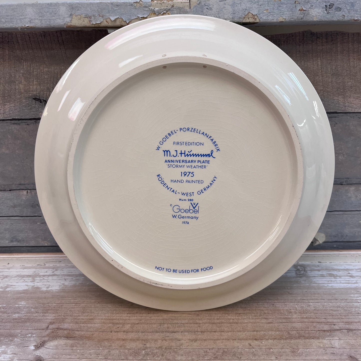 Goebel Hummel Anniversary Stormy Weather Plate, 1975