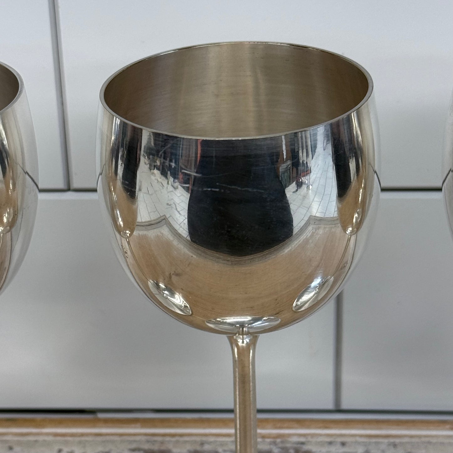 Spanish Silver Plate Wine Goblets Set of 6 Vintage 1960s