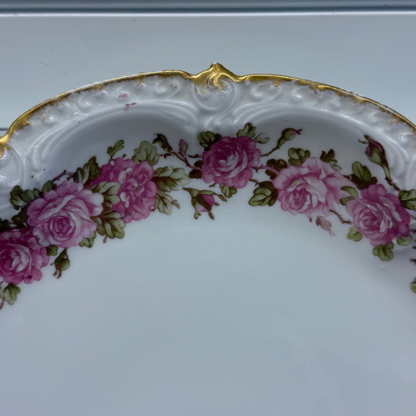 GDA Limoges Serving Dish Rose Gilt Porcelain Platter Antique c.1900