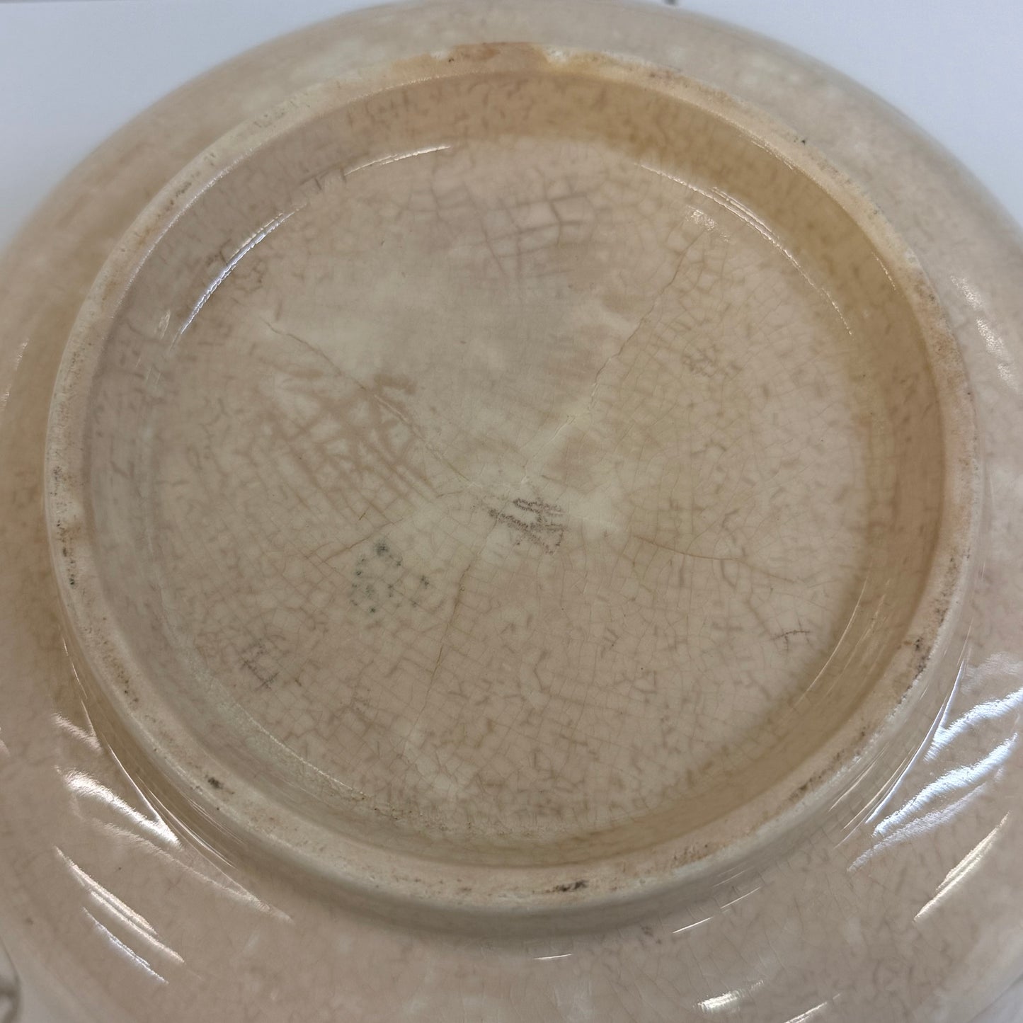 American Cream Glazed Stoneware Mixing Bowl 1940s–50s