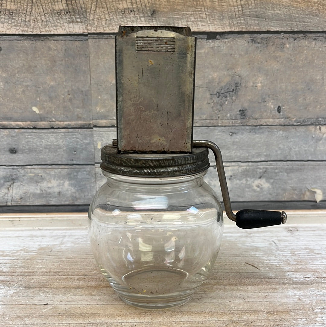 Vintage Androck Nut Meat Chopper & Hazel Atlas Jar