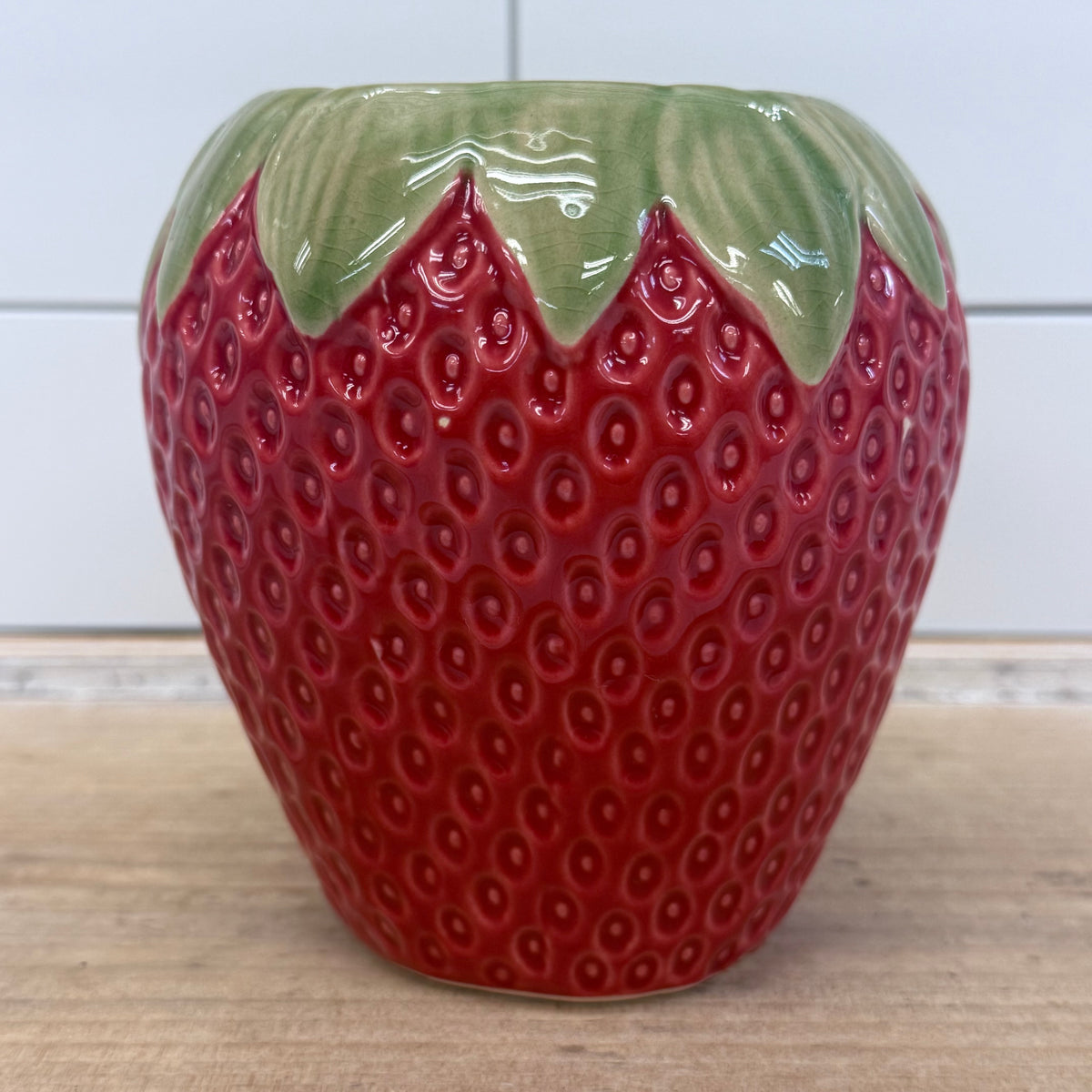 Strawberry Ceramic Planter Cachepot