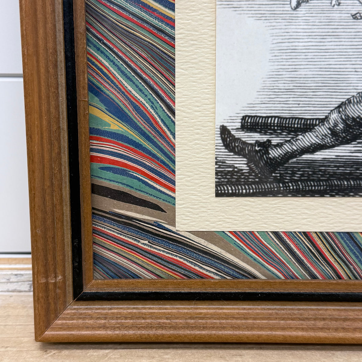 Tavern Fiddler Print with Marbled Paper Mat