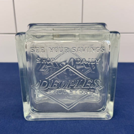 Peoples Drug Stores Glass Advertising Coin Bank 1970s–1980s