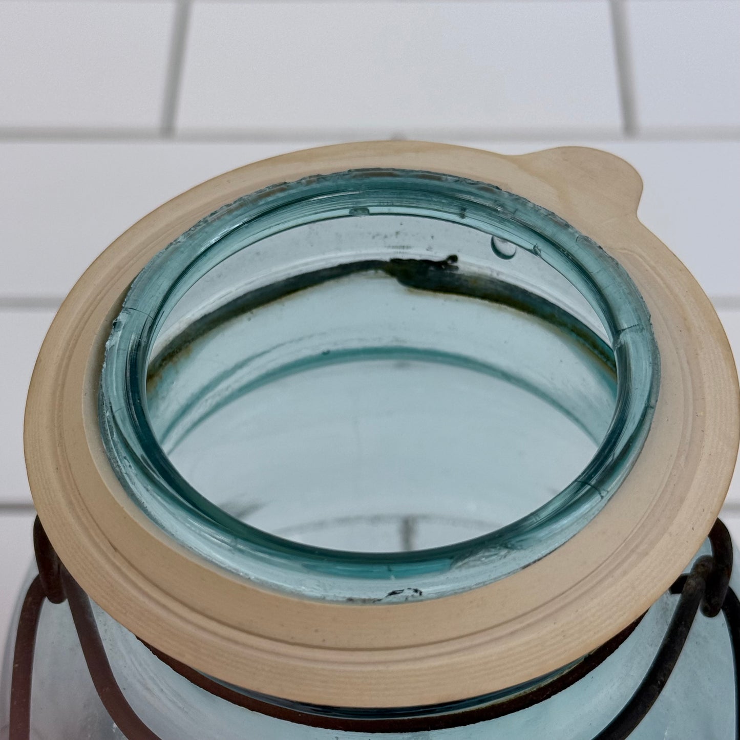 Hazel Atlas E-Z Seal Aqua Glass Canning Jar USA 1910s-1920s