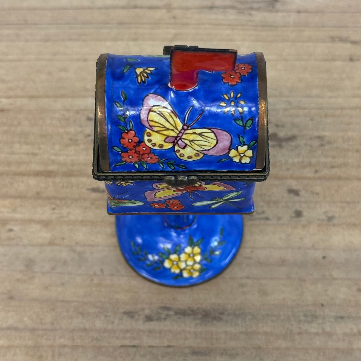 Empress Arts Blue Butterfly Mailbox Trinket Box 2000 with Gift Box
