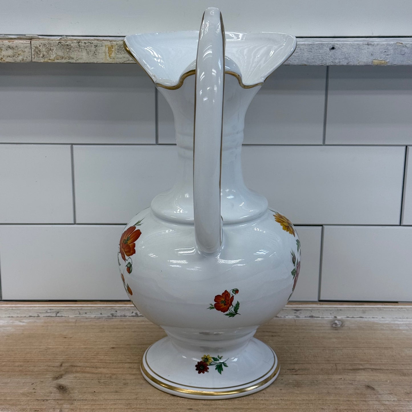Porcelaine de Bruxelles Floral Pitcher 1960s