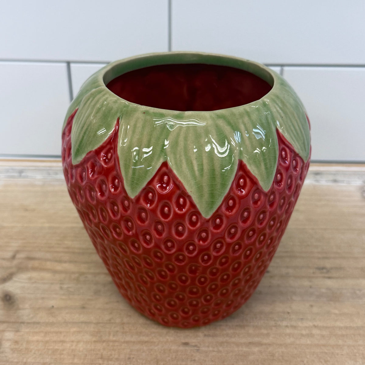 Strawberry Ceramic Planter Cachepot
