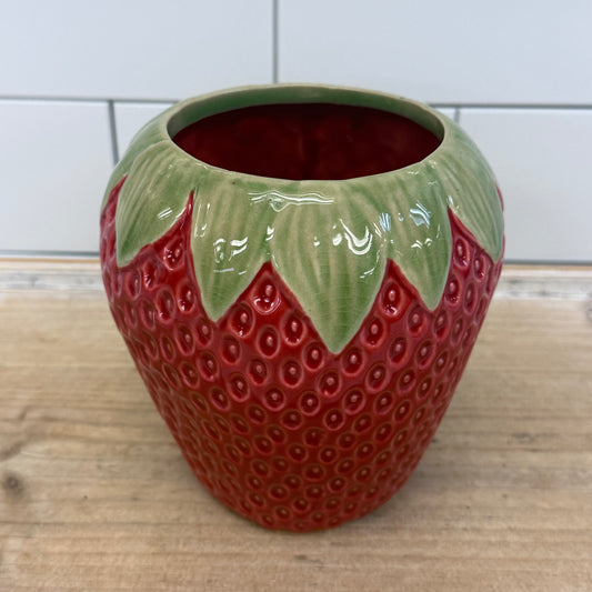 Strawberry Ceramic Planter Cachepot
