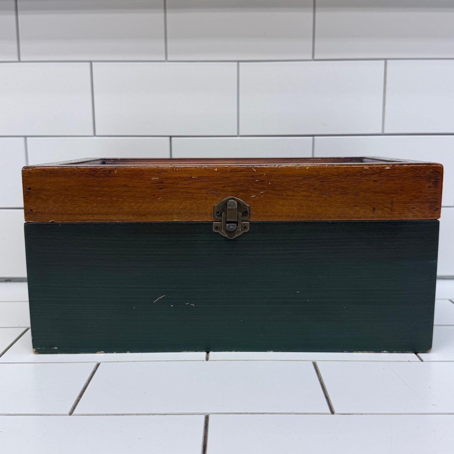 Fishing Memorabilia Shadow Box Storage Wooden Display Case