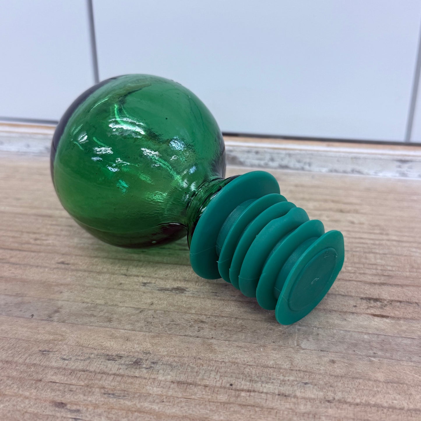 Spanish Emerald Green Art Glass Decanter & Pitcher Set 1960s