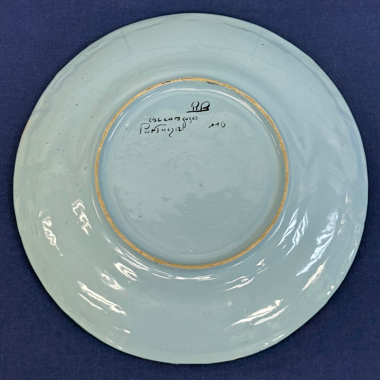 Hand Painted Floral Dish Signed Mediterranean Decor