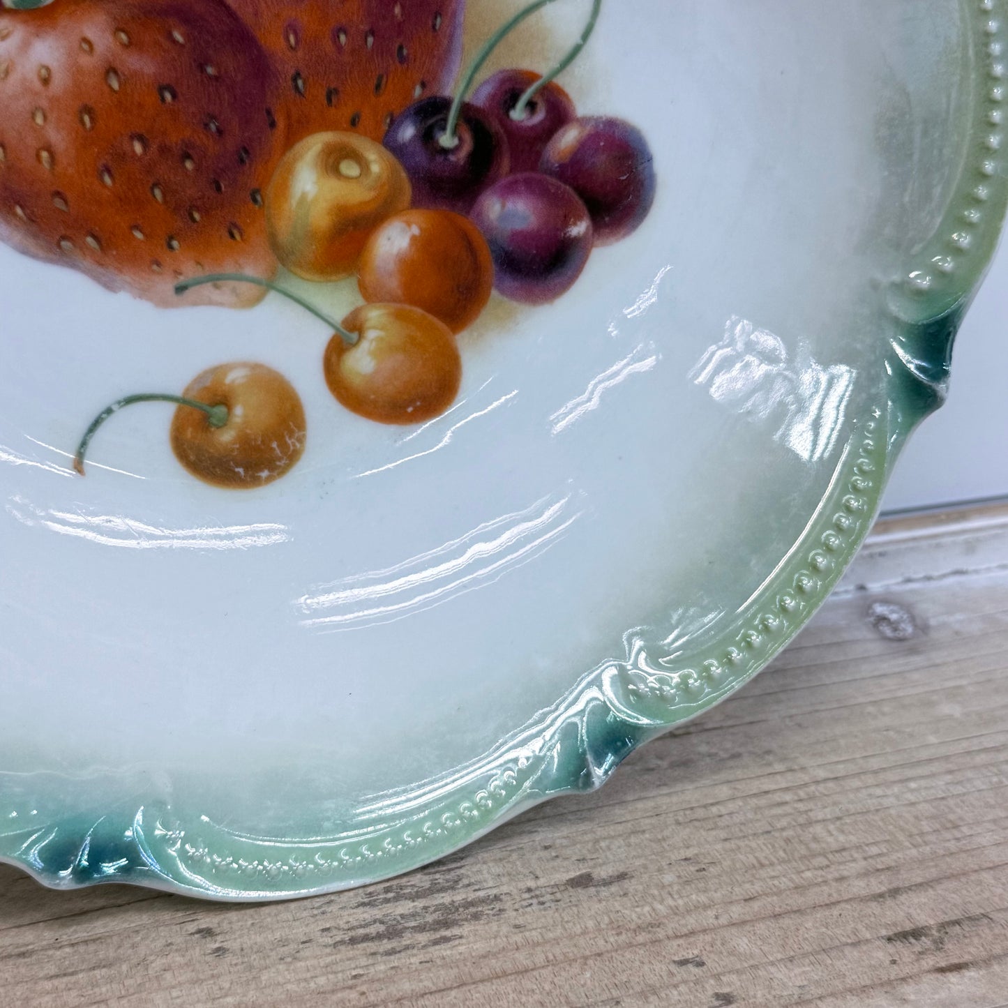 German Hand Painted Fruit Porcelain Serving Bowl