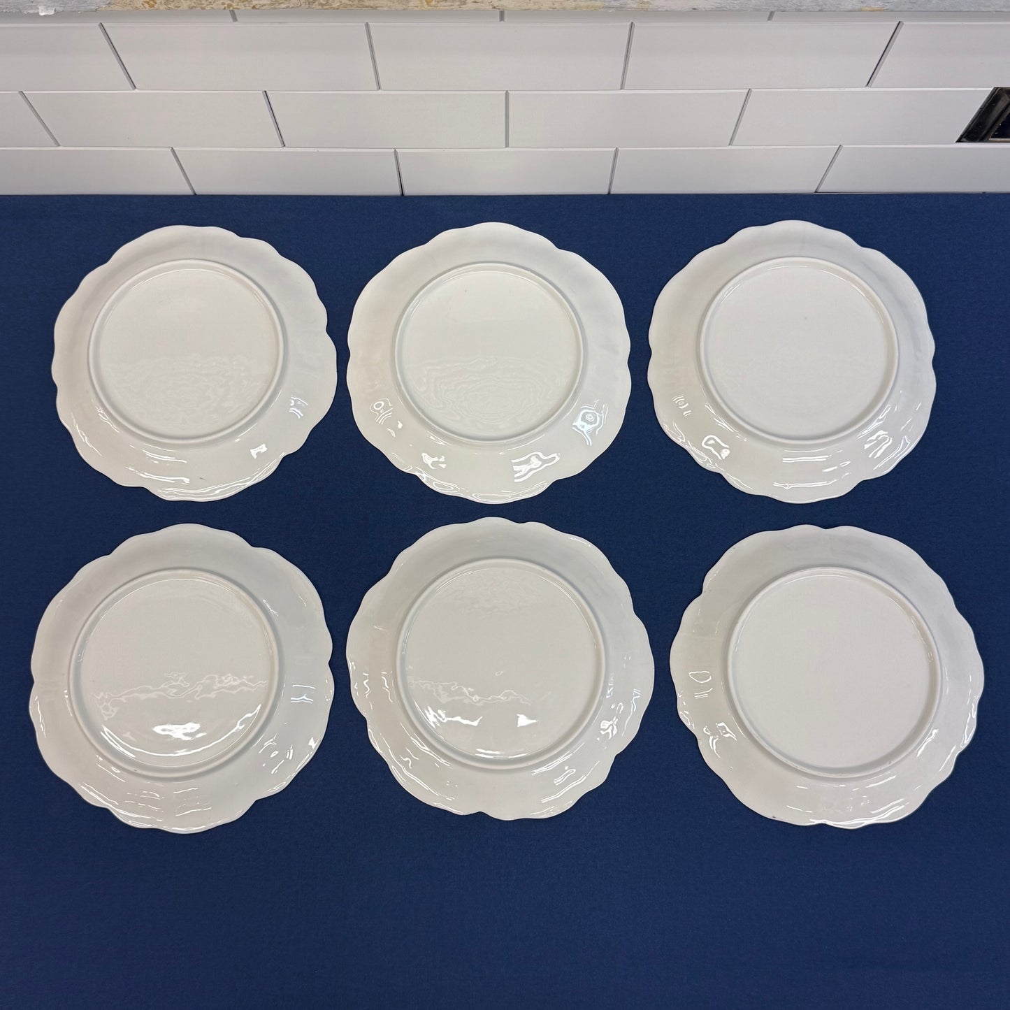 Antique European Porcelain Plates Set of 8 Hand Painted Floral Gilt Rim