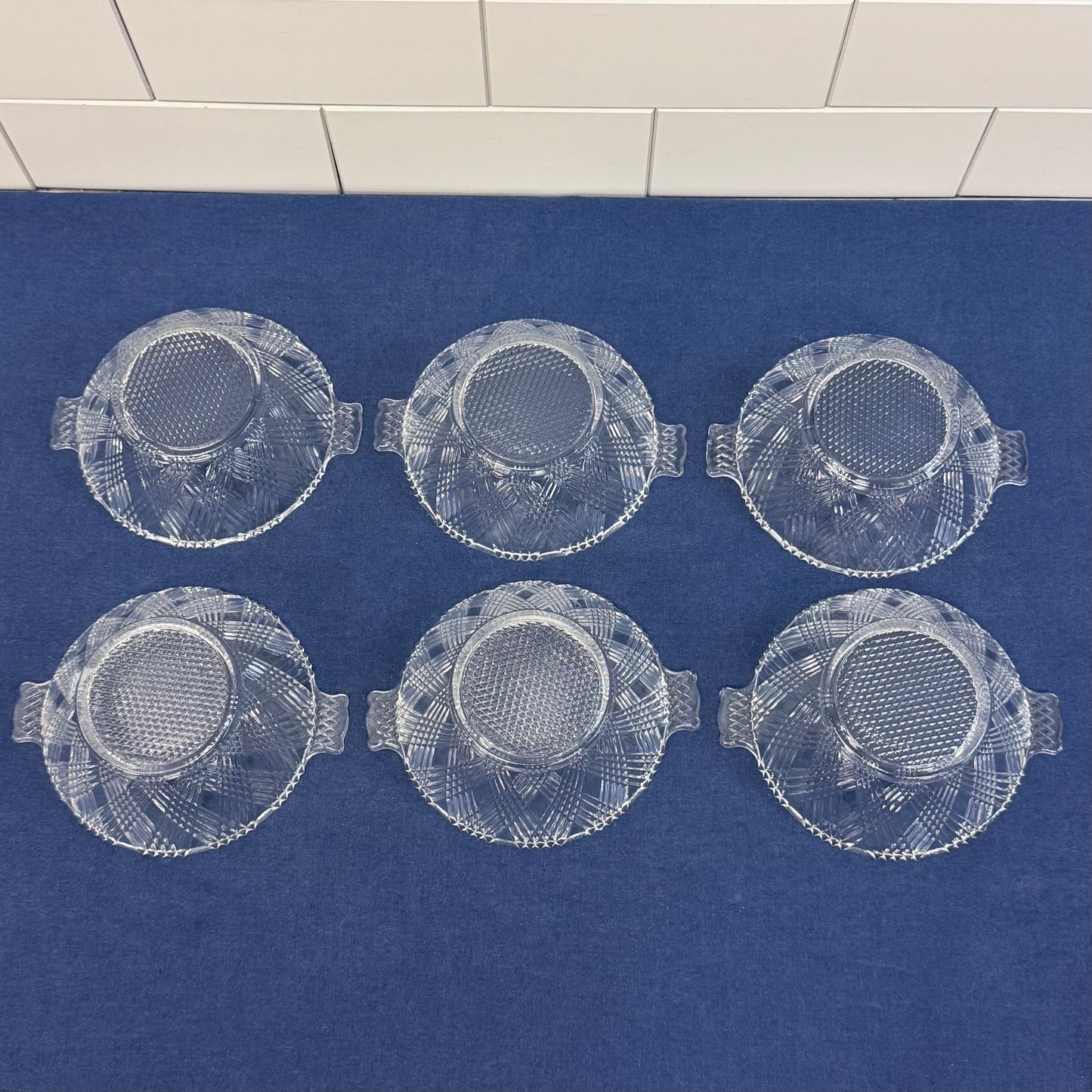 Hazel Atlas Berry Bowls Starlight, Glass Set of 6