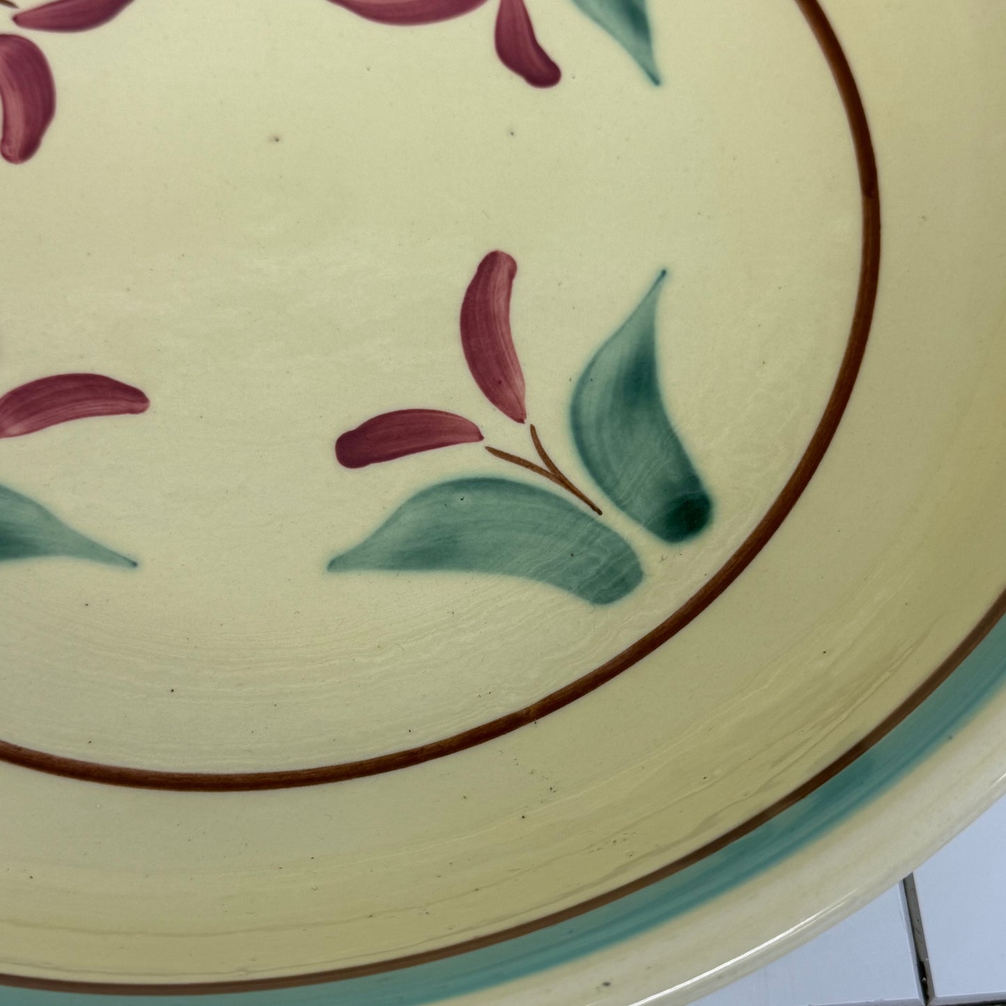 Robinson Ransbottom Floral Stoneware Bowl 1950s