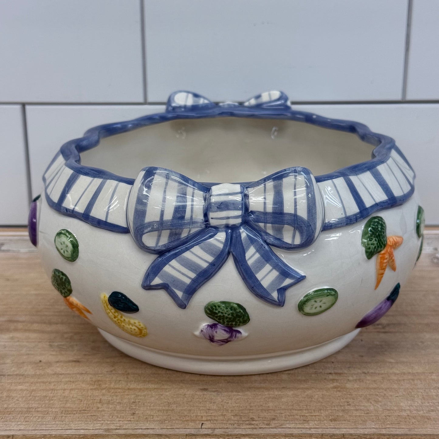 Fitz and Floyd Vegetable Garden Ceramic Serving Bowl 1990s