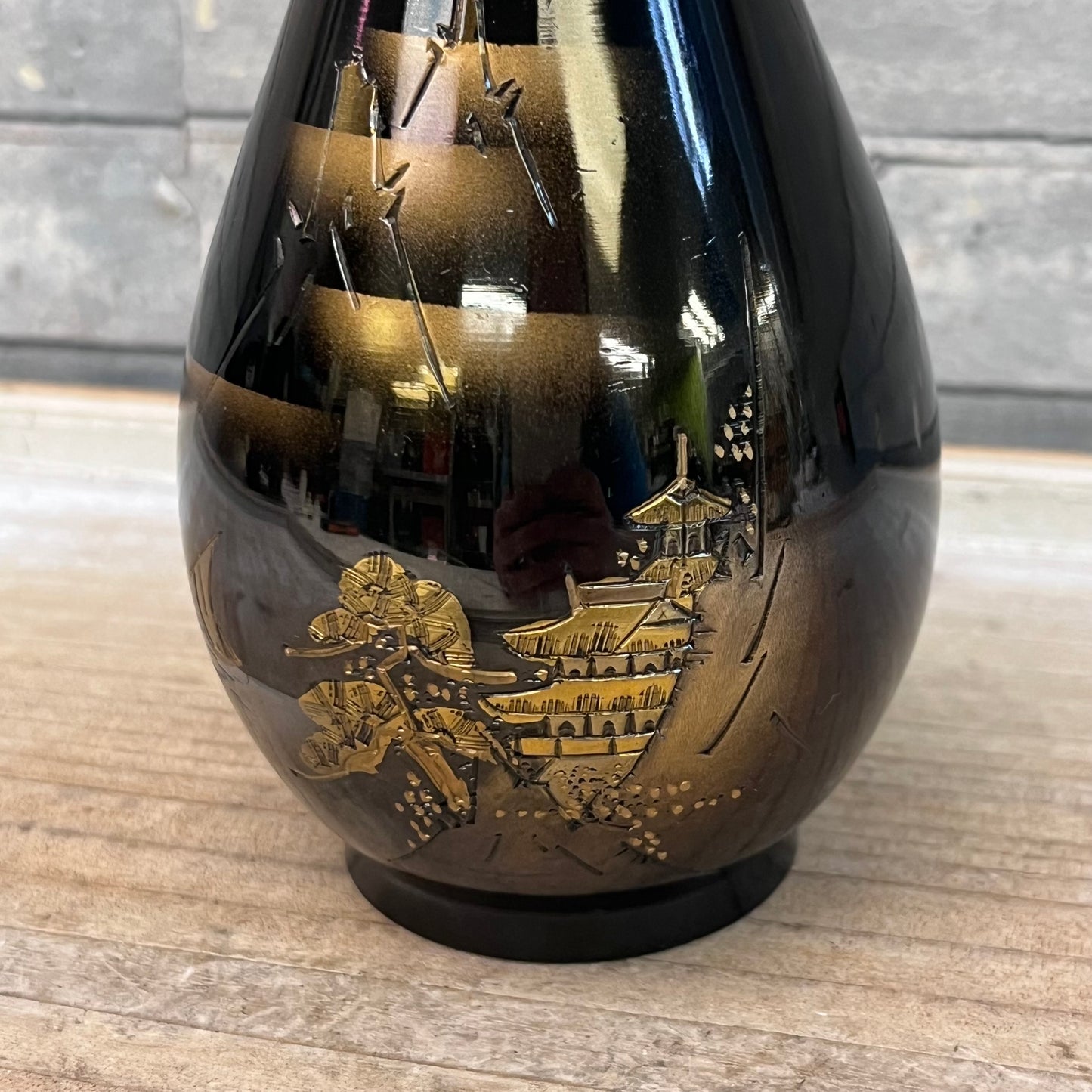 Japanese Chokin Etched Metal Vase Selection