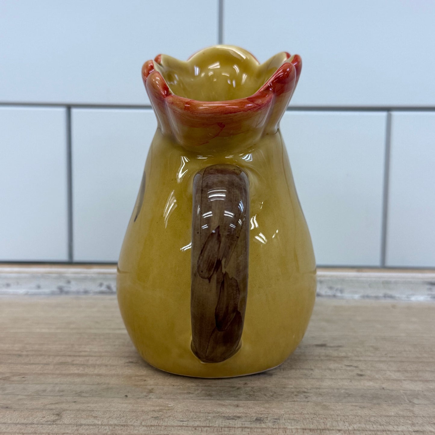 Italian Ceramic Rooster Creamer Pitcher Hand Painted