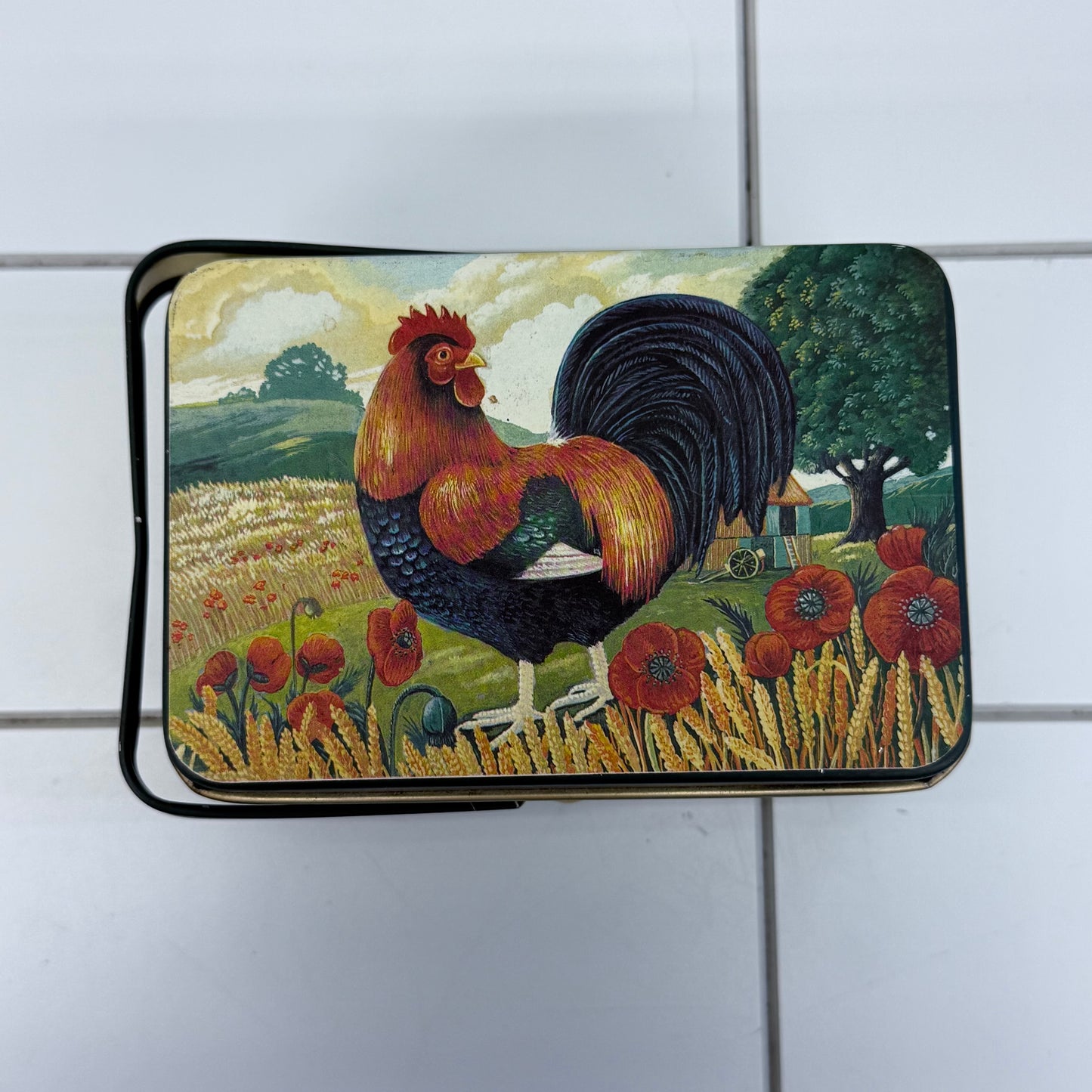 Department 56 Popprint Rooster Box, Tin