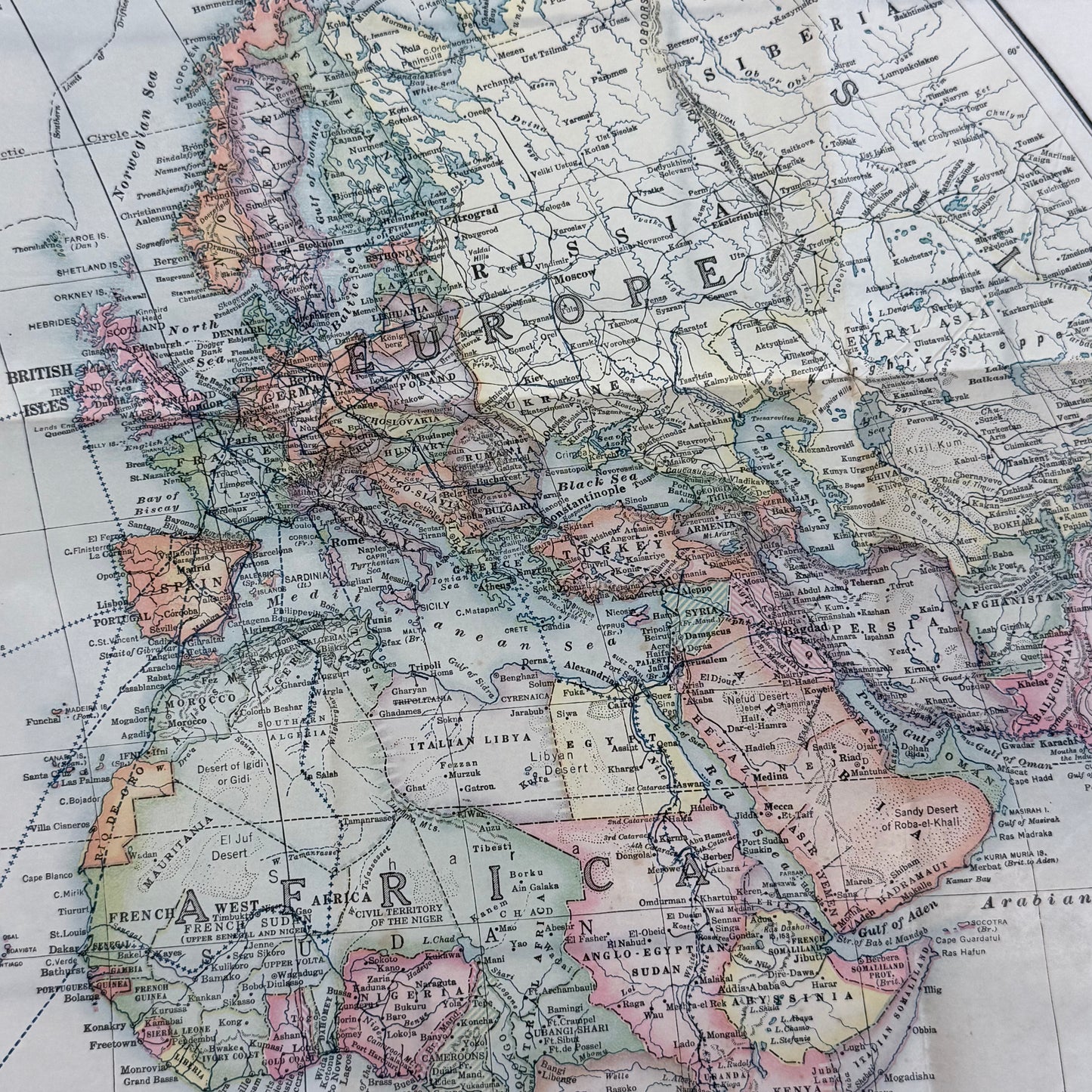 National Geographic Post-WWI Van der Grinten World Map 1922