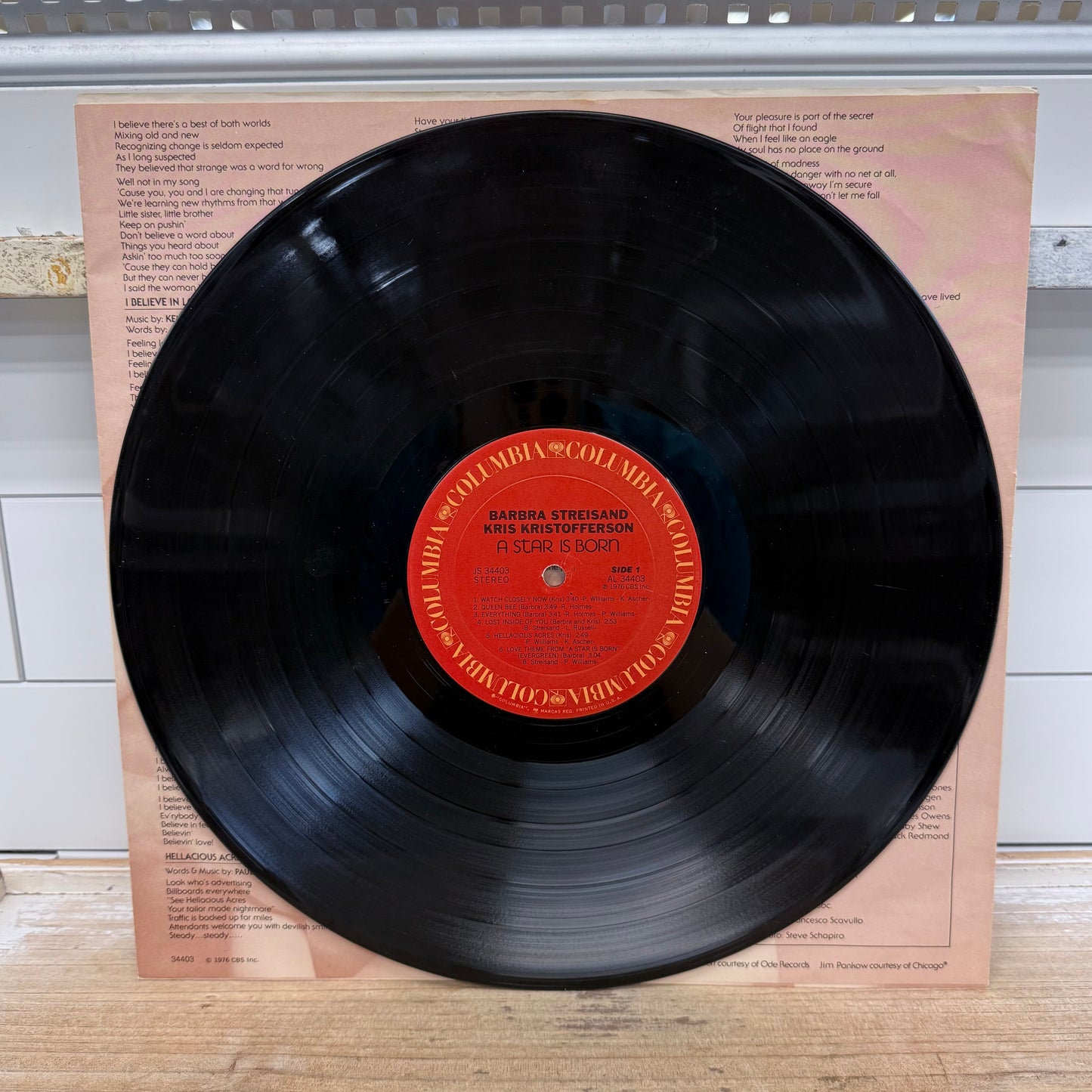 Barbra Streisand Kris Kristofferson A Star Is Born LP 1976 #JS 34403