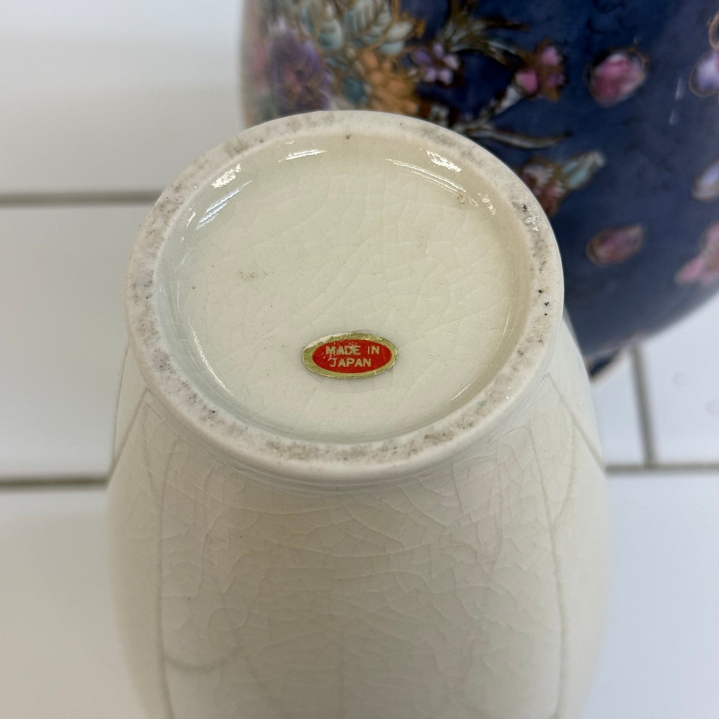 Porcelain Peacock & Floral Vases Set of 2
