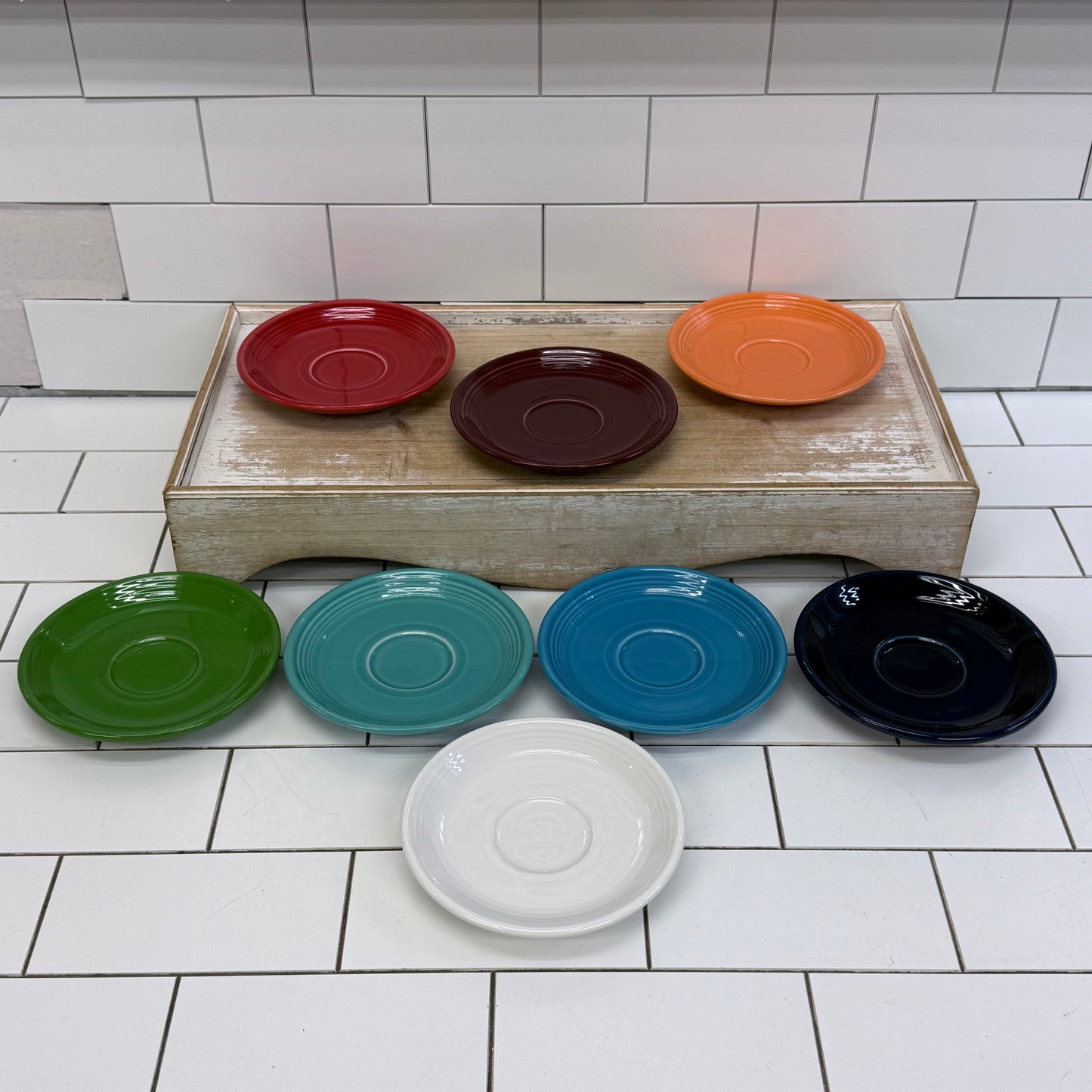 Fiesta Ware Multicolor Saucer Set of 8