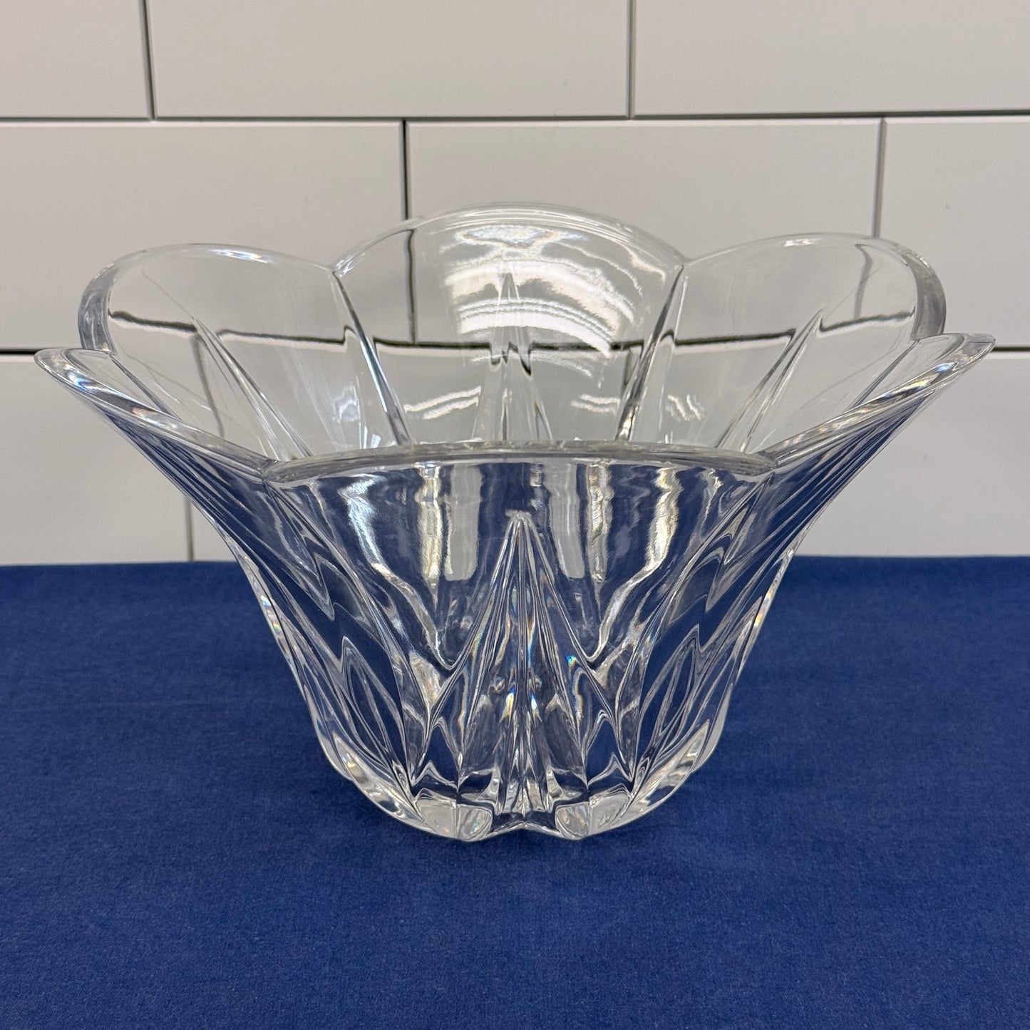 Lenox Scalloped Cut Crystal Bowl Vintage 1990s