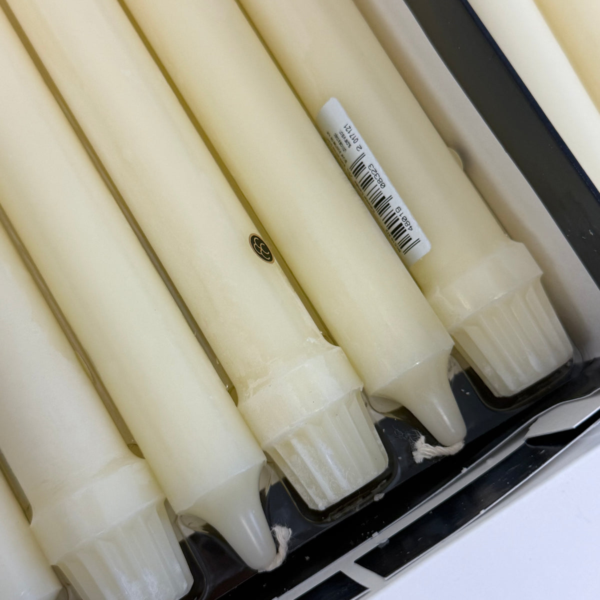 Colonial Candle Unscented White & Ivory Taper Candles Set of 19